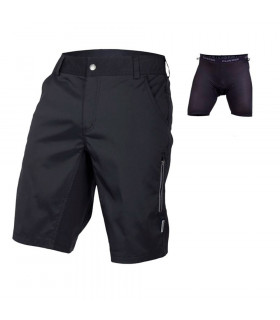 PANTALONES CORTOS CLUB RIDE FUZE CON BADANA EXTRAIBLE RAVEN SOLID | TopFun.com