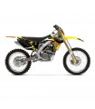 KIT ADHESIVOS ONE INDUSTRIES ROCKSTAR-MAKITA + FUNDA ASIENTO SUZUKI RM-Z 250 (2010)
