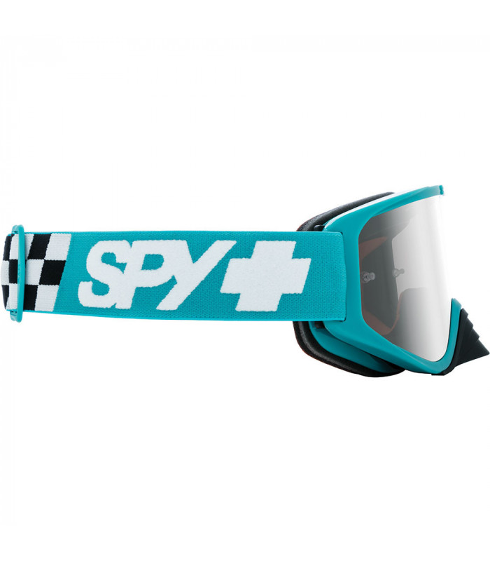 MÁSCARA SPY WOOT RACE CHECKERS TEAL LENTE HD AHUMADA CON ESPEJO PLATA SPECTRA | TopFun.com