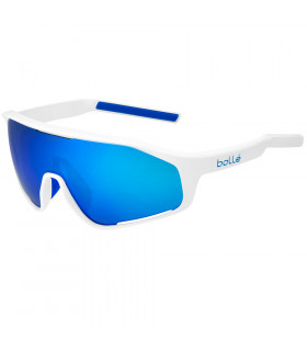 BOLLE SHIFTER SHINY WHITE SUNGLASSES (BROWN BLUE LENS) | TopFun.com