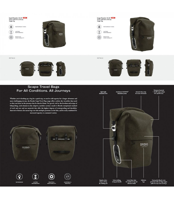 BROOKS SCAPE LARGE PANNIER (MUD GREEN)