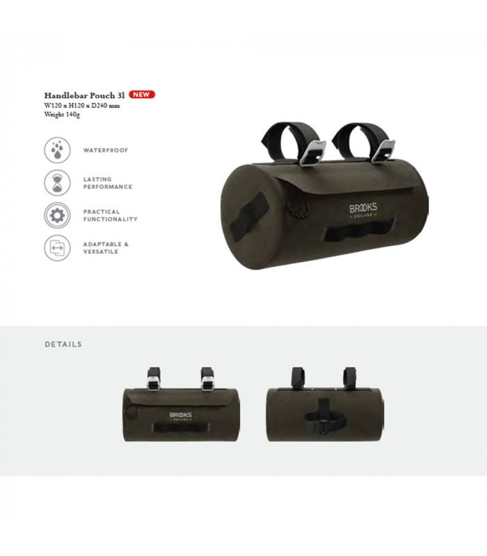 BROOKS SCAPE HANDLEBAR POUCH (MUD GREEN)