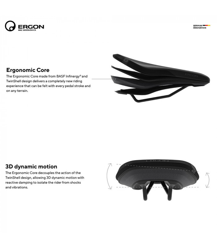 ERGON SMC CORE WOMEN SADDLE (BLACK/GREY) | TopFun.com