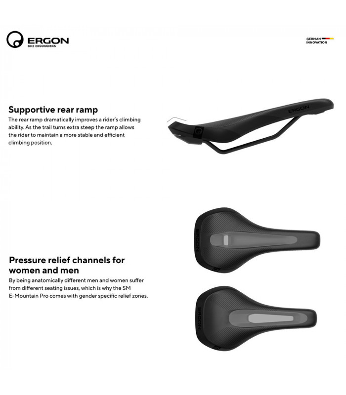 ERGON SM E-MOUNTAIN PRO WOMEN SADDLE (STEALTH) | TopFun.com