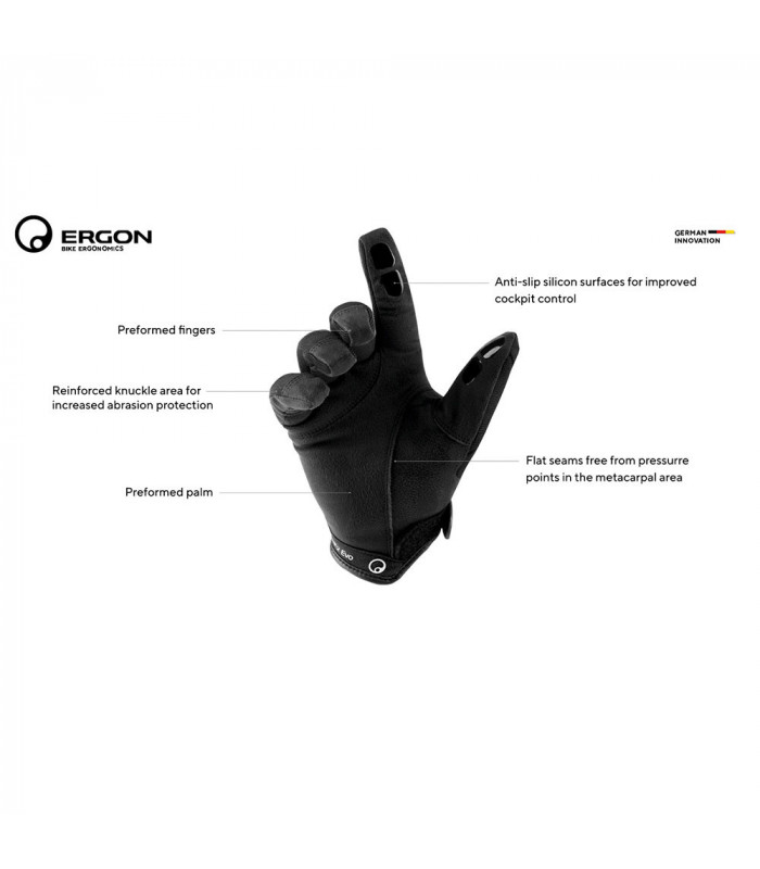 ERGON HE2 EVO GLOVES (BLACK) | TopFun.com