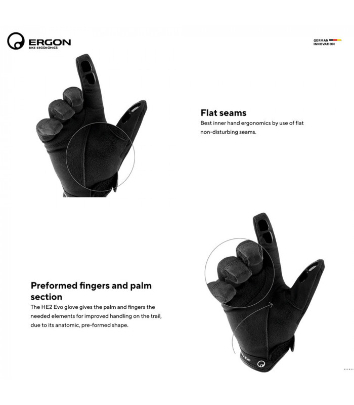 ERGON HE2 EVO GLOVES (BLACK) | TopFun.com