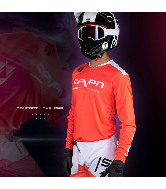 SEVEN RIVAL RAMPART YOUTH JERSEY (FLO RED) | TopFun.com