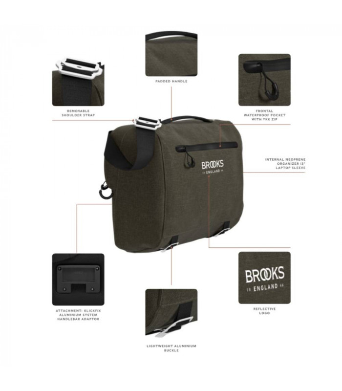 BOLSA MANILLAR BROOKS SCAPE COMPACT (MUD GREEN)
