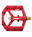 HT ME03T PEDALS (MATTE RED/TITANIUM SPINDLES)