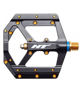 PEDALES DESCENSO HT ME03T (NEGRO/EJES TITANIO) | TopFun.com
