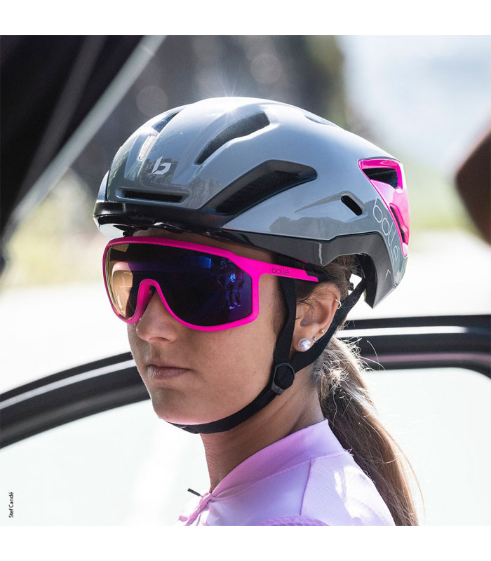 BOLLE CHRONOSHIELD MATTE PINK SUNGLASSES (BROWN BLUE LENS)