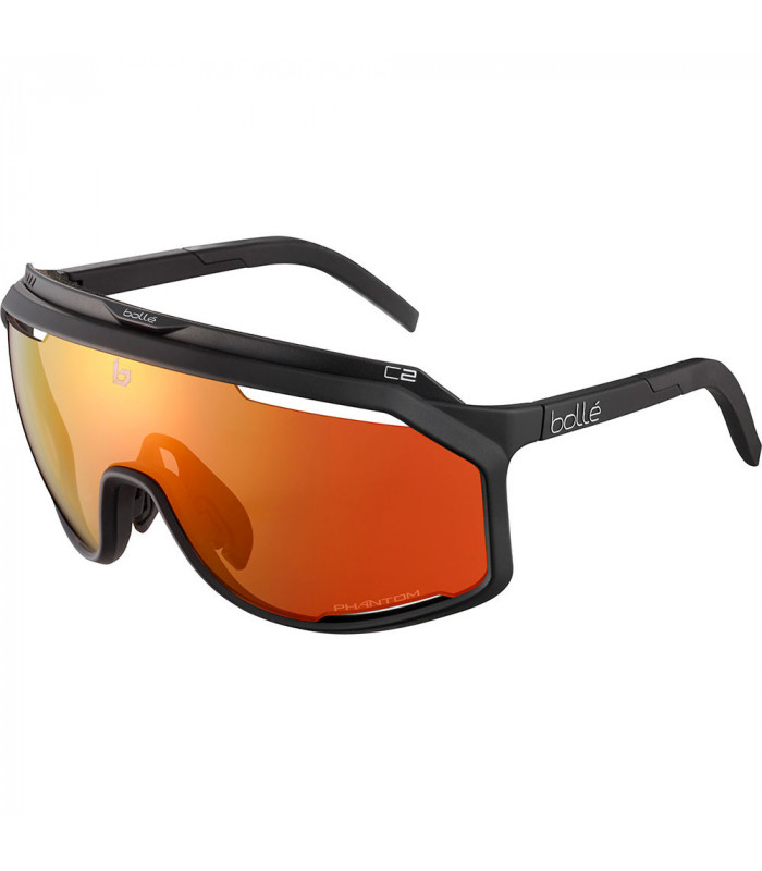 BOLLE CHRONOSHIELD MATTE BLACK SUNGLASSES (PHANTOM BROWN RED LENS)