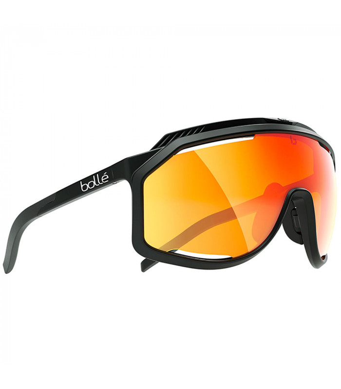 BOLLE CHRONOSHIELD MATTE BLACK SUNGLASSES (PHANTOM BROWN RED LENS)