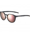 BOLLE MERIT BLACK CRYSTAL MATTE SUNGLASSES (BROWN PINK POLARIZED LENSES)