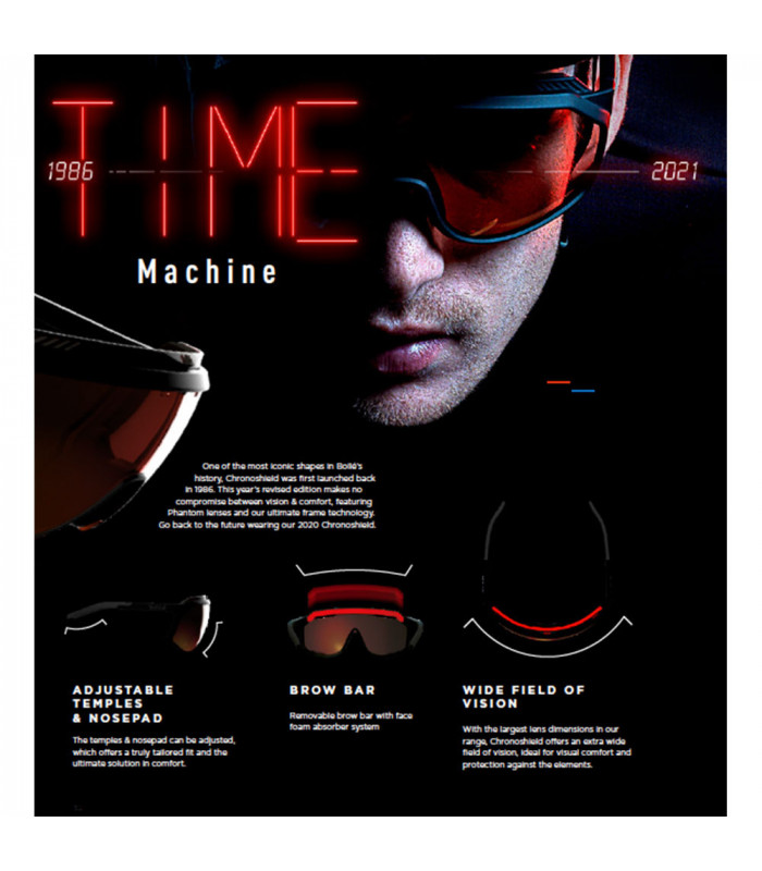 GAFAS BOLLE CHRONOSHIELD BLACK MATTE (LENTE POLARIZADA VOLT+ COLD WHITE) | TopFun.com