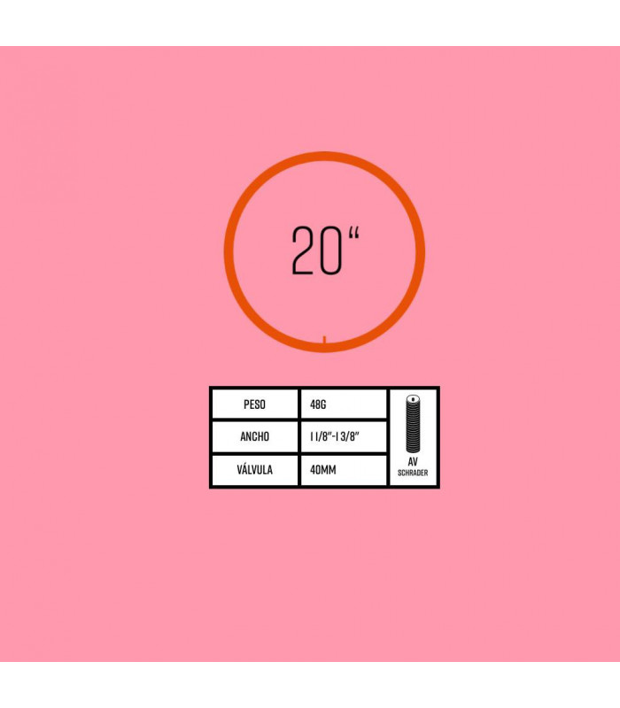 CÁMARA TUBOLITO TUBO-BMX AV (20" x 1 1/8"-1 3/8")