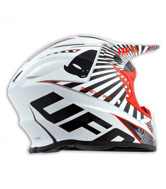 CASCO UFO NITRO MX (BLANCO/ROJO)