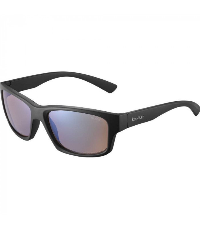 BOLLE HOLMAN BLACK MATTE SUNGLASSES (PHANTOM+ BLUE POLARIZED LENSES)