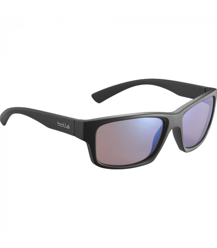 BOLLE HOLMAN BLACK MATTE SUNGLASSES (PHANTOM+ BLUE POLARIZED LENSES)