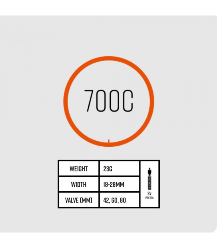 CÁMARA TUBOLITO S-TUBO-ROAD SV 80 (700C x 18-28 MM)