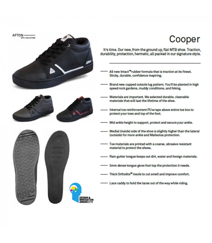 AFTON COOPER FLAT MTB SHOES (GREY/BLACK) | TopFun.com