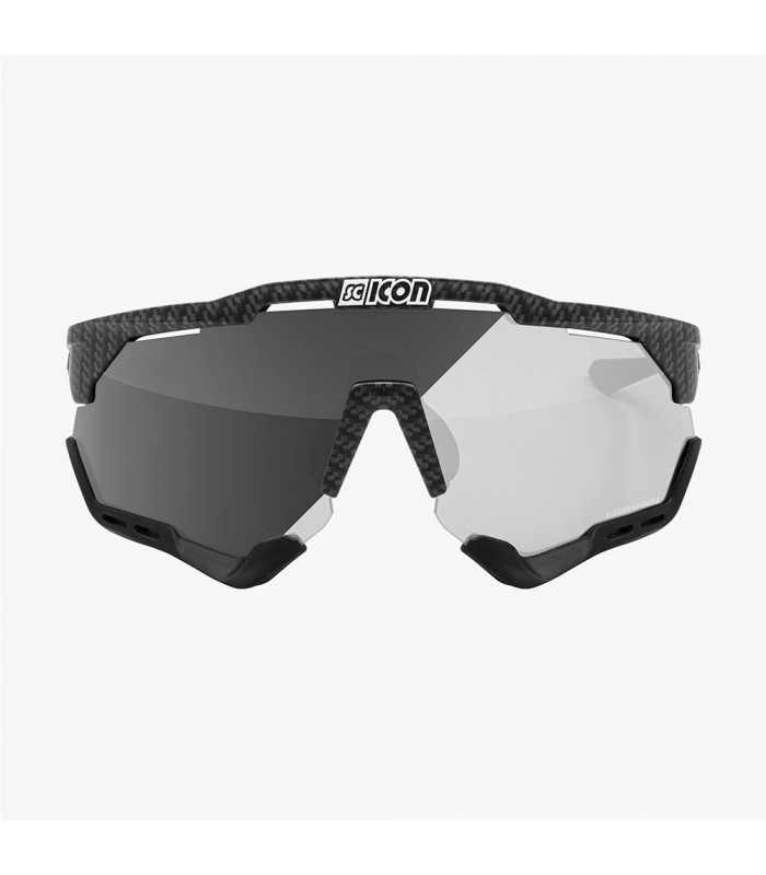 SCICON AEROSHADE XL CARBON MATT SUNGLASSES (PHOTOCHROMIC SILVER MIRROR LENS)
