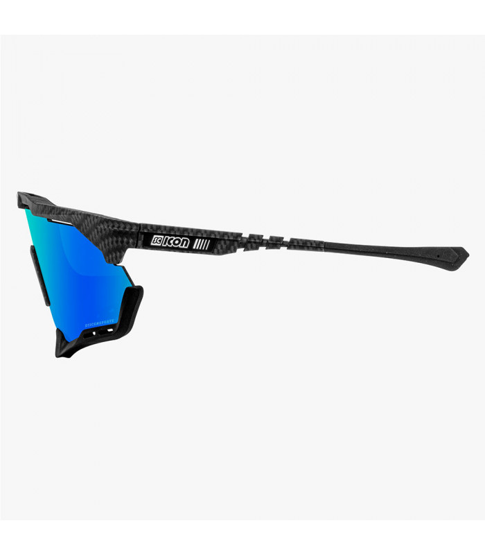 SCICON AEROSHADE XL CARBON MATT SUNGLASSES (MULTIMIRROR BLUE LENSES)