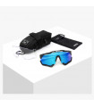 SCICON AEROSHADE XL CARBON MATT SUNGLASSES (MULTIMIRROR BLUE LENSES)