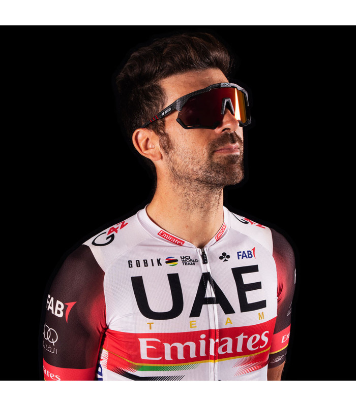 SCICON AEROSHADE XL CARBON MATT SUNGLASSES (MULTIMIRROR RED LENS)