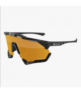 SCICON AEROSHADE XL CARBON MATT SUNGLASSES (MULTIMIRROR BRONZE LENS)