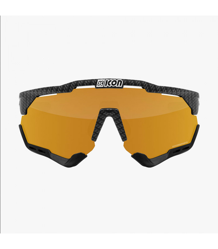 SCICON AEROSHADE XL CARBON MATT SUNGLASSES (MULTIMIRROR BRONZE LENS)