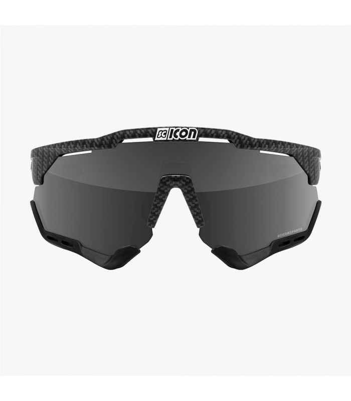 SCICON AEROSHADE XL CARBON MATT SUNGLASSES (MULTIMIRROR SILVER LENS)