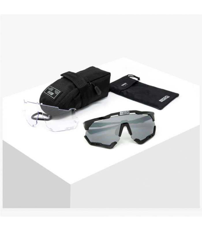 GAFAS SCICON AEROSHADE XL CARBON MATT (LENTE MULTIESPEJO PLATA)