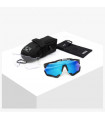 SCICON AEROSHADE XL BLACK GLOSS SUNGLASSES (MULTIMIRROR BLUE LENS)
