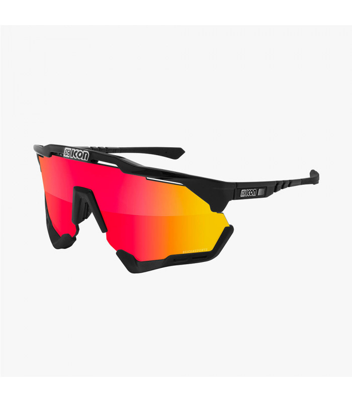 GAFAS SCICON AEROSHADE XL NEGRO BRILLANTE (LENTE MULTIESPEJO ROJO)