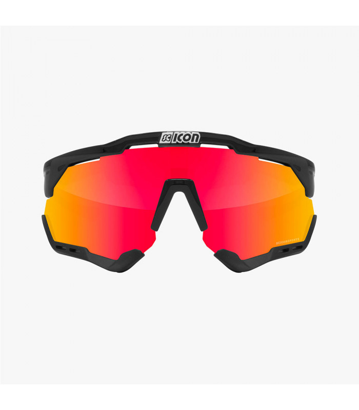 GAFAS SCICON AEROSHADE XL NEGRO BRILLANTE (LENTE MULTIESPEJO ROJO)