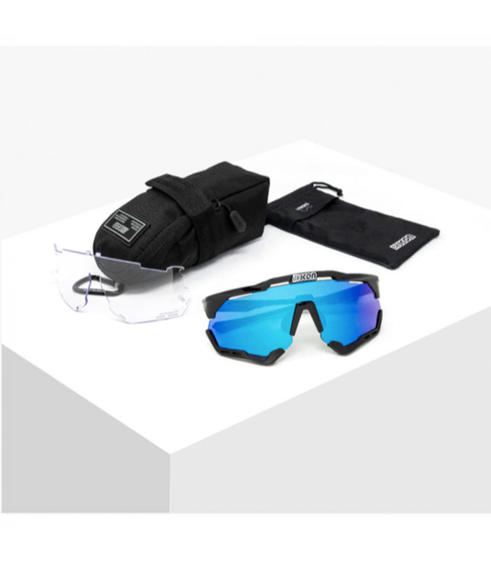 GAFAS SCICON AEROSHADE XL BLANCO BRILLANTE (LENTE MULTIESPEJO AZUL)