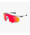SCICON AEROSHADE XL WHITE GLOSS SUNGLASSES (MULTIMIRROR RED LENS)