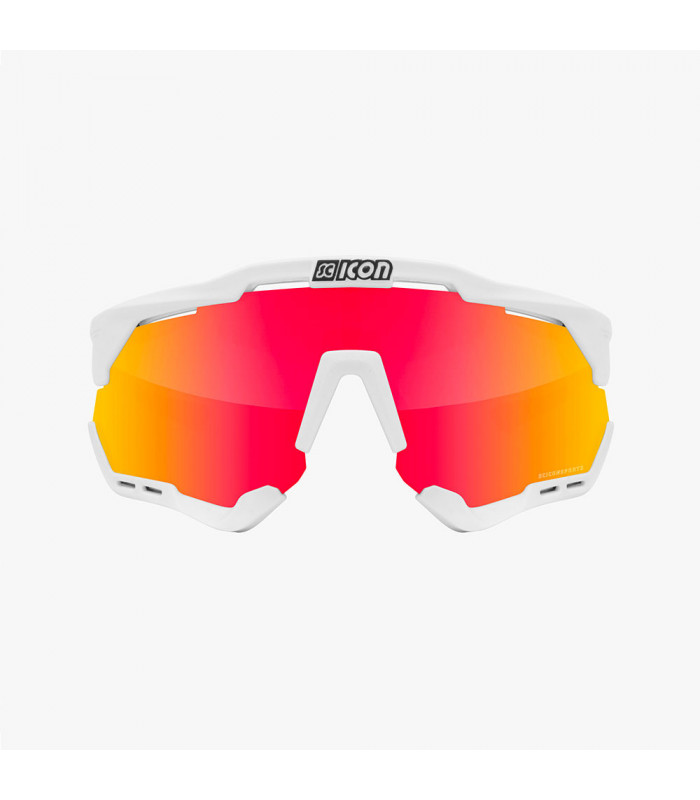 SCICON AEROSHADE XL WHITE GLOSS SUNGLASSES (MULTIMIRROR RED LENS)