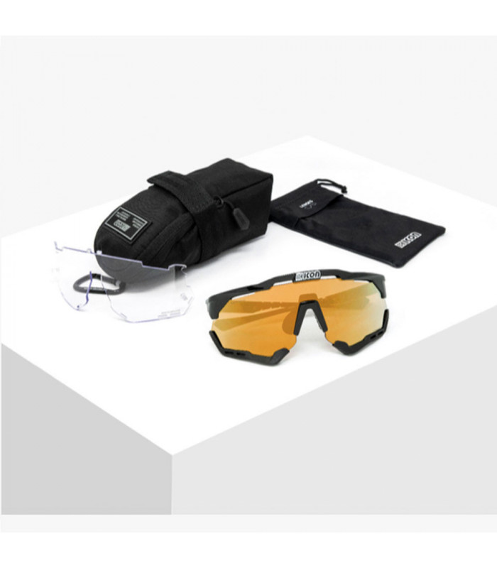 SCICON AEROSHADE XL WHITE GLOSS SUNGLASSES (MULTIMIRROR BRONZE LENS)