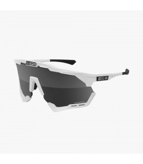 SCICON AEROSHADE XL WHITE GLOSS SUNGLASSES (MULTIMIRROR SILVER LENS)