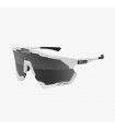 SCICON AEROSHADE XL WHITE GLOSS SUNGLASSES (MULTIMIRROR SILVER LENS)