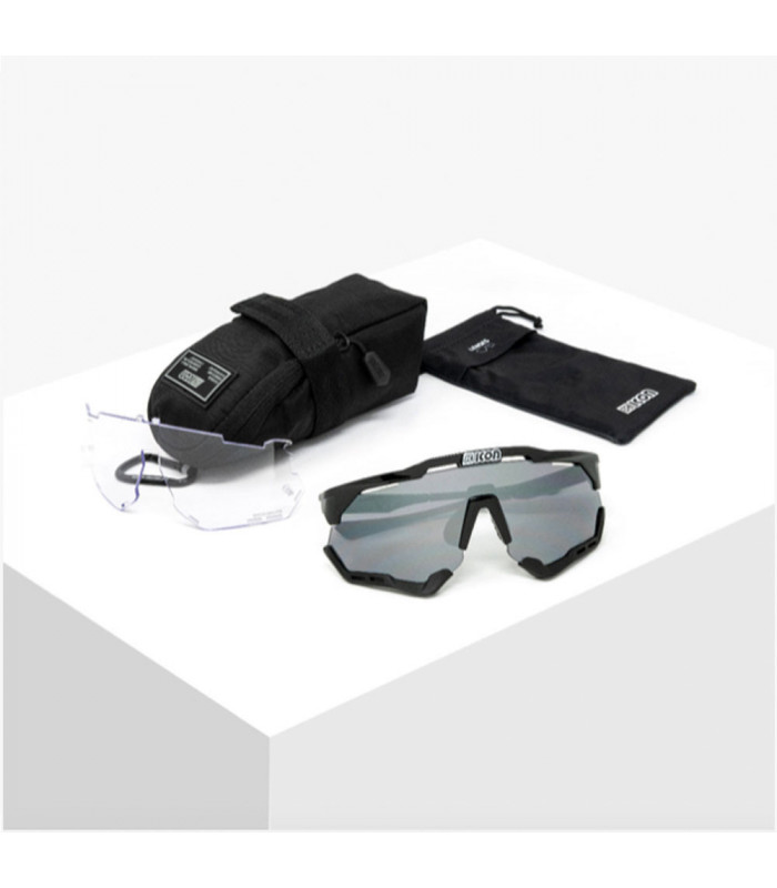 SCICON AEROSHADE XL WHITE GLOSS SUNGLASSES (MULTIMIRROR SILVER LENS)