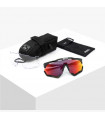 SCICON AEROSHADE XL CRYSTAL GLOSS SUNGLASSES (MULTIMIRROR RED LENS)