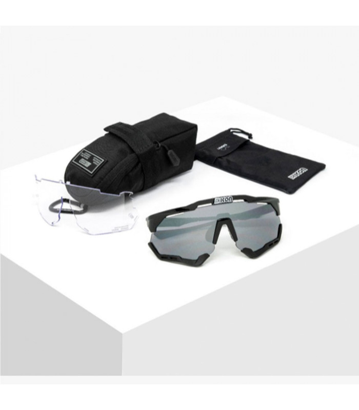 GAFAS SCICON AEROSHADE XL NEGRO/BLANCO (LENTE MULTIESPEJO PLATA)