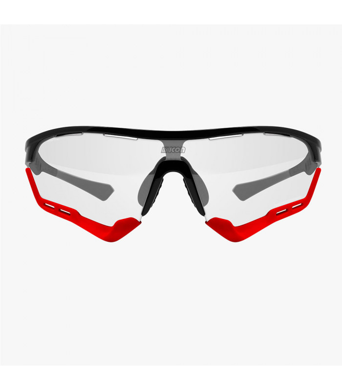 SCICON AEROTECH BLACK GLOSS SUNGLASSES (PHOTOCHROMIC RED LENS)