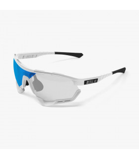 SCICON AEROTECH WHITE GLOSS SUNGLASSES (PHOTOCHROMIC BLUE LENS)
