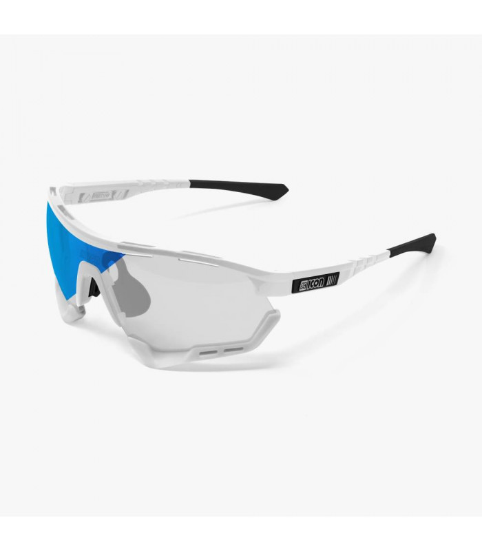 GAFAS SCICON AEROTECH BLANCO BRILLANTE (LENTE FOTOCROMÁTICA AZUL)
