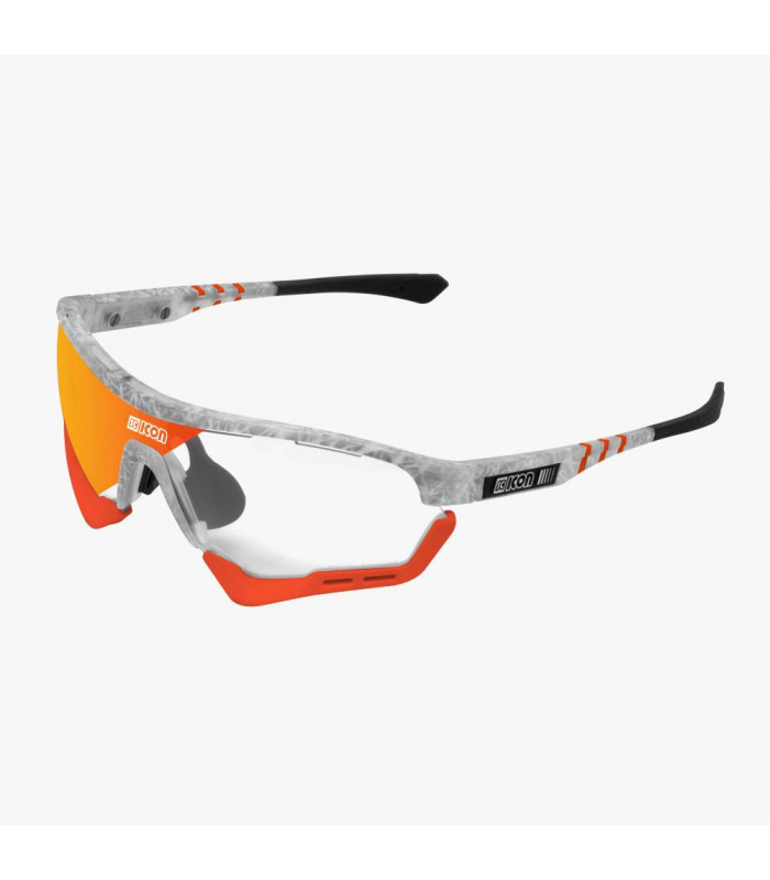 SCICON AEROTECH FROZEN WHITE SUNGLASSES (PHOTOCHROMIC RED LENS)