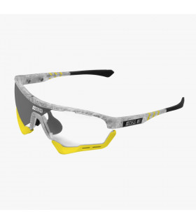 SCICON AEROTECH FROZEN WHITE SUNGLASSES (PHOTOCHROMIC SILVER MIRROR LENS)